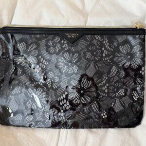 Victoria's Secret Black Floral Lace Wristlet Clutch